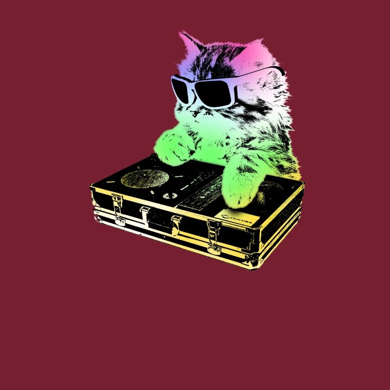 Rainbow DJ Cat - grattage