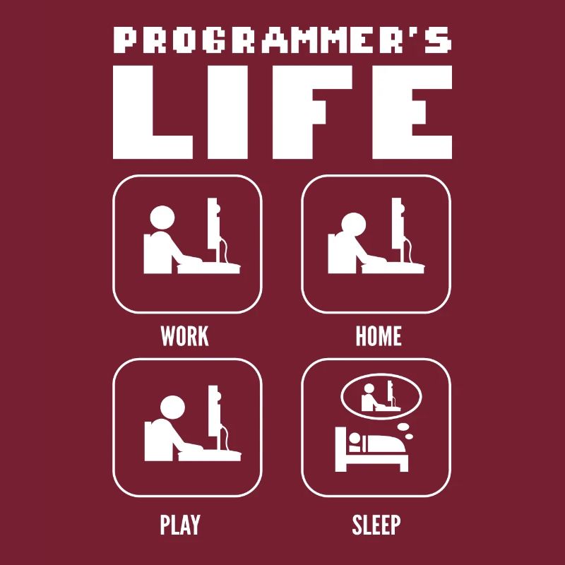 La vie des programmeurs. Travail à domicile Jeu Programmation du sommeil