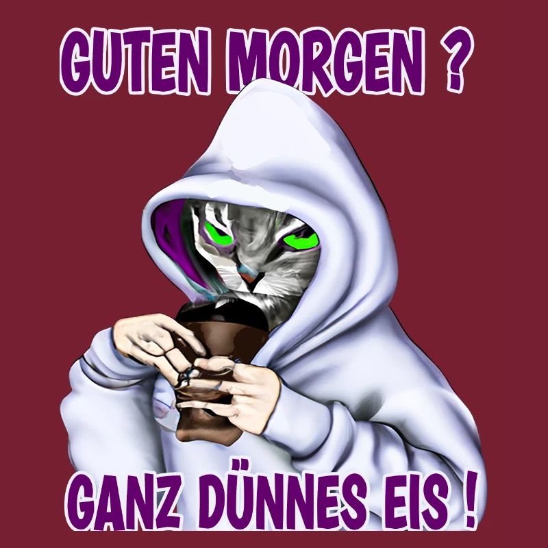 Ganz Dünnes Eis Morgenmuffel Katze Kaffee