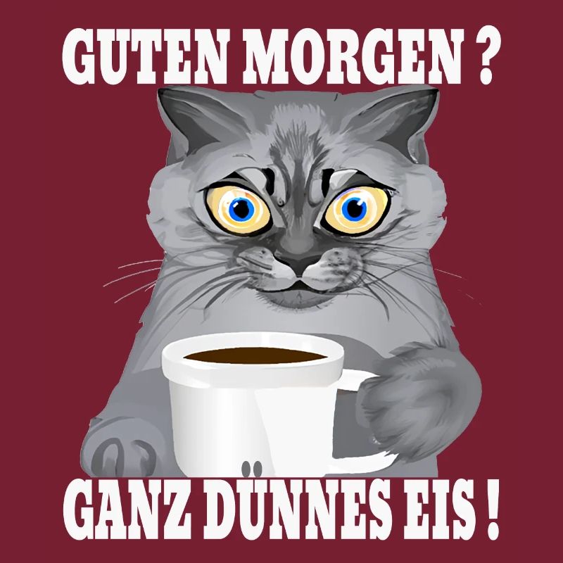 Ganz Dünnes Eis Morgenmuffel Katze Kaffee