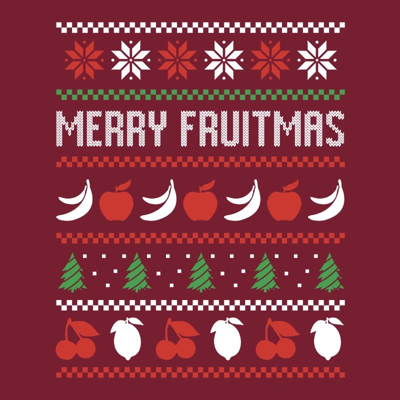 Frucht Banane Apfel Vogel Hässlicher Weihnachten Pullover