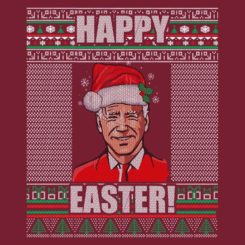 Drôle Biden Pull de Noël moche Joyeuses Pâques