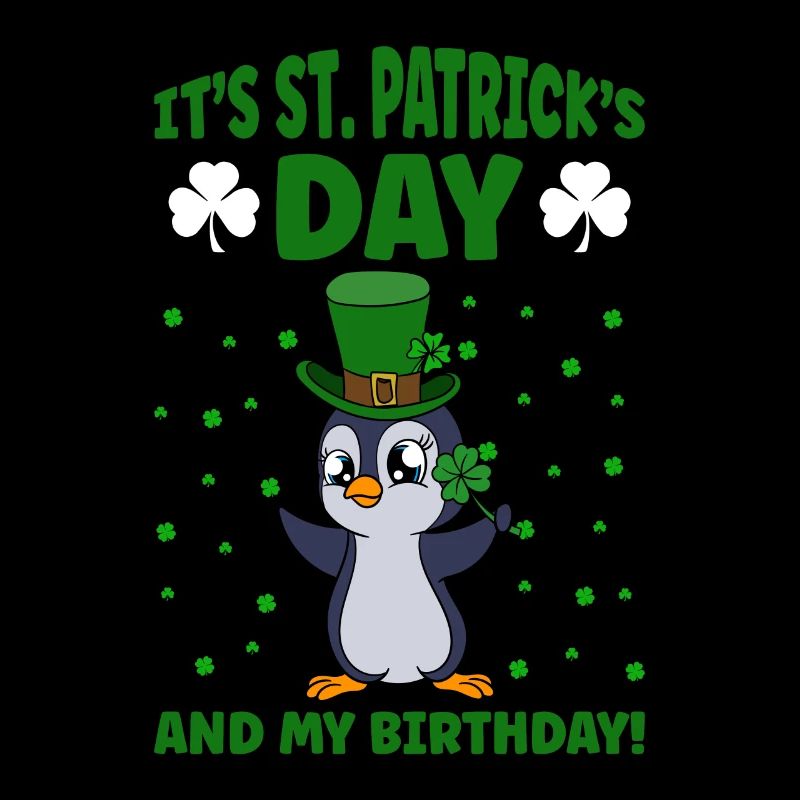 Manchot mignon Trèfle Saint-Patrick Pingouin