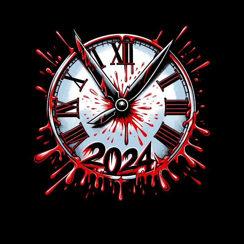 Blood Splatter Clock 80s Slasher Horror New