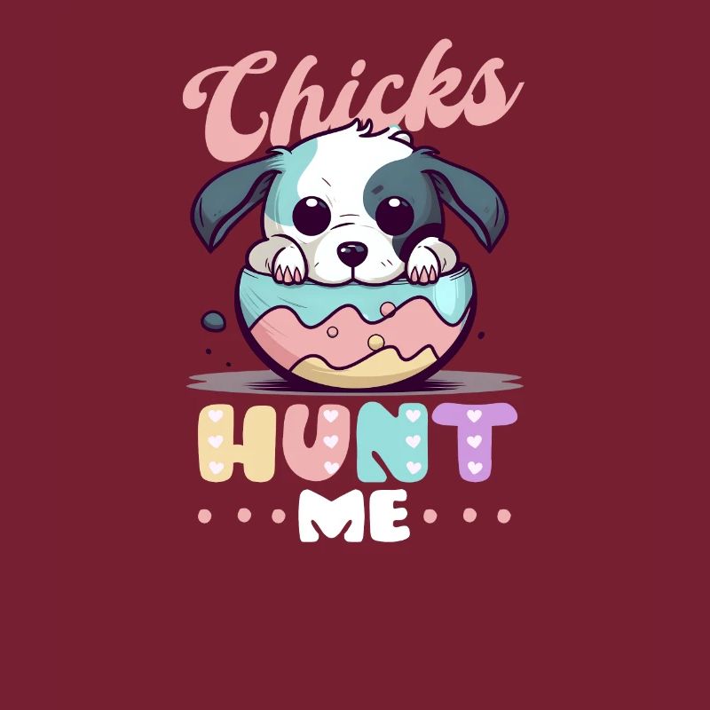 Dog Easter Chicks Hunt Me