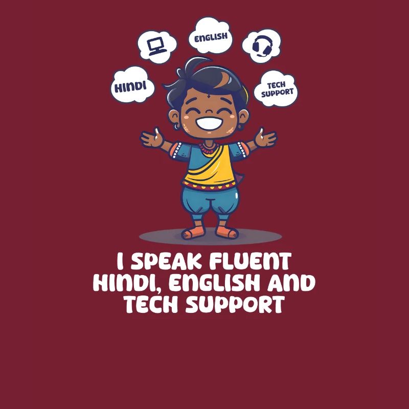 Indianer sprechen Hindi, Englisch Technischer Support