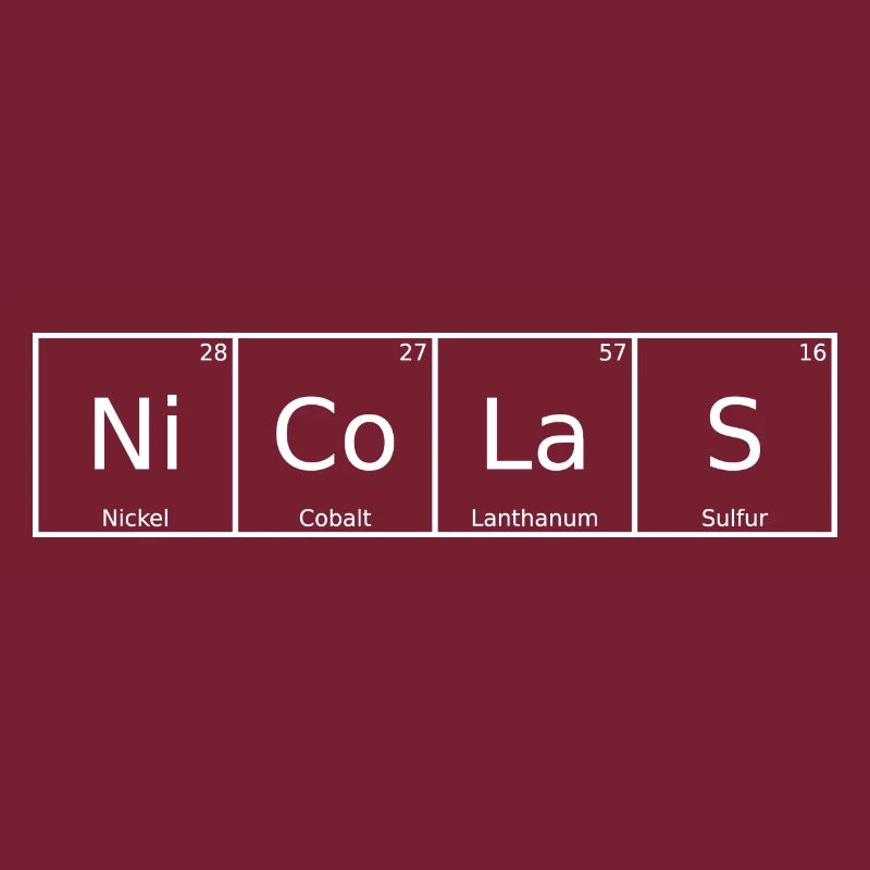 Nicolas Nom Prénom Chimie Tableau périodique Élément