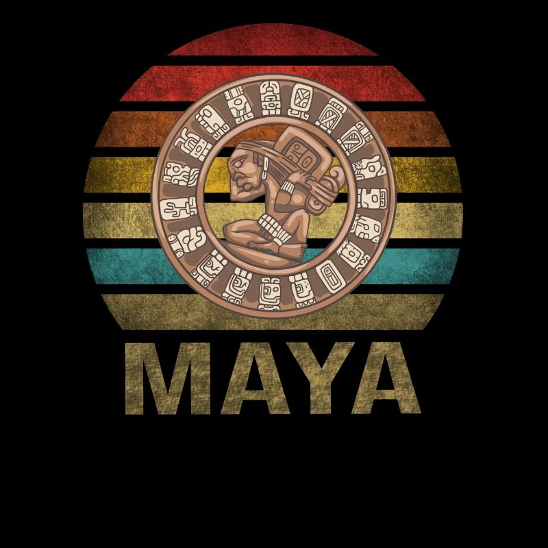 Calendrier Maya Itzamna Rétro Coucher de soleil