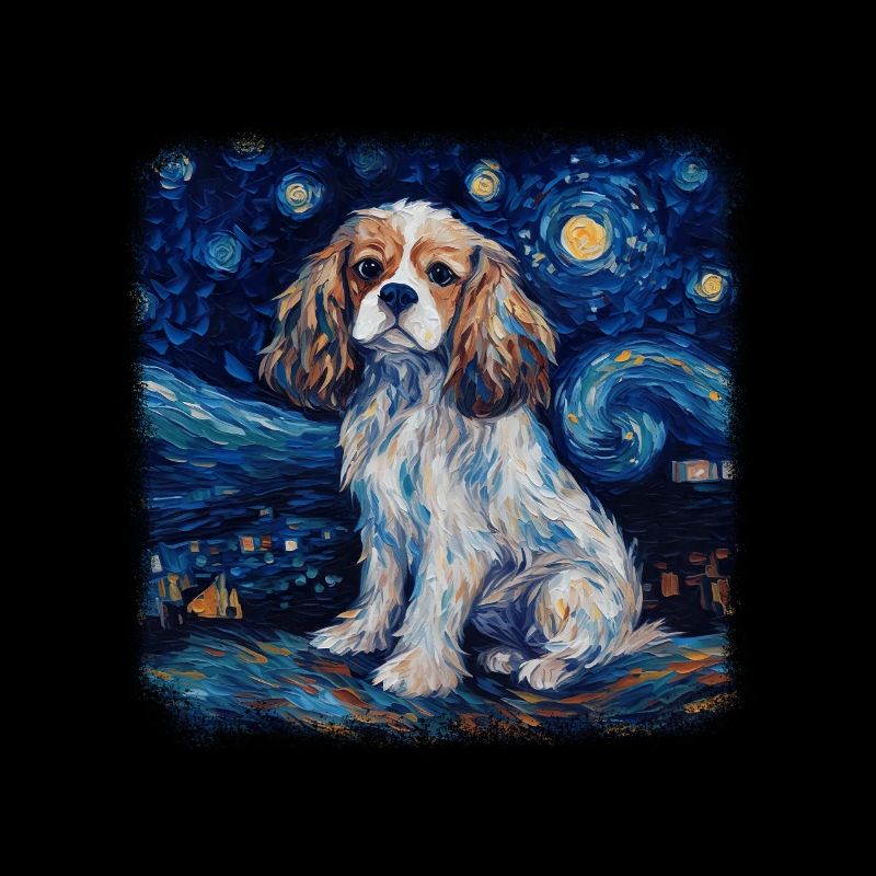 Chavalier King Charles Spaniel Van gogh starry