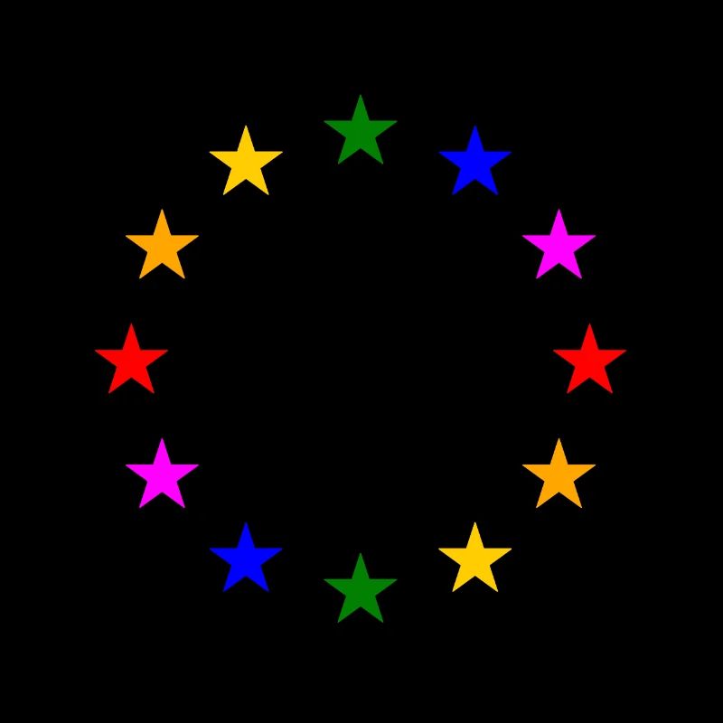 EU Sterne in Regenbogenfarben