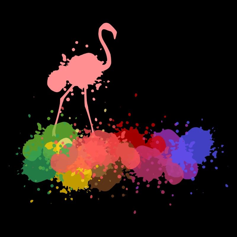 Flamingo Farbkleckse