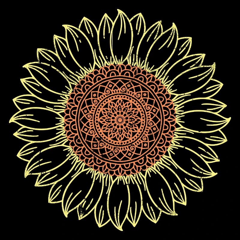 Conception complexe de mandala tournesol