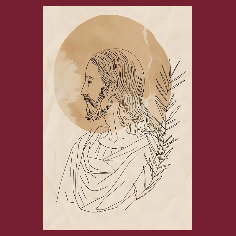 Impression d’art Jésus Lignes Simples, Moderne