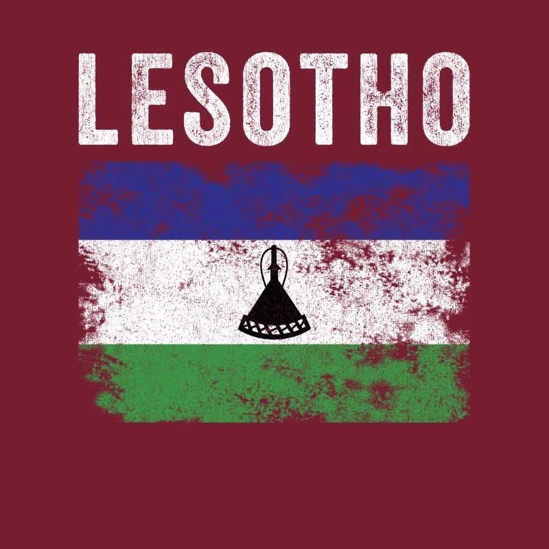 Lesotho Flag Distressed - Basotho Flag