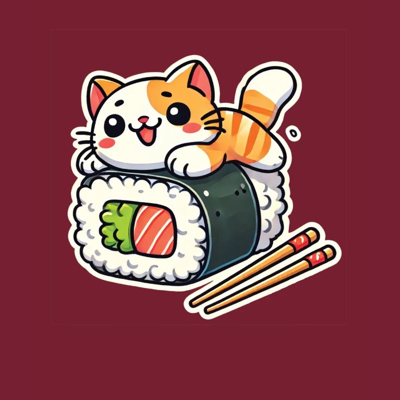 Katze Sushi Stäbchen Geschenk Geschenkidee