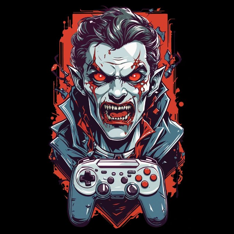 Rétro Vampire goule Halloween Gamer Design