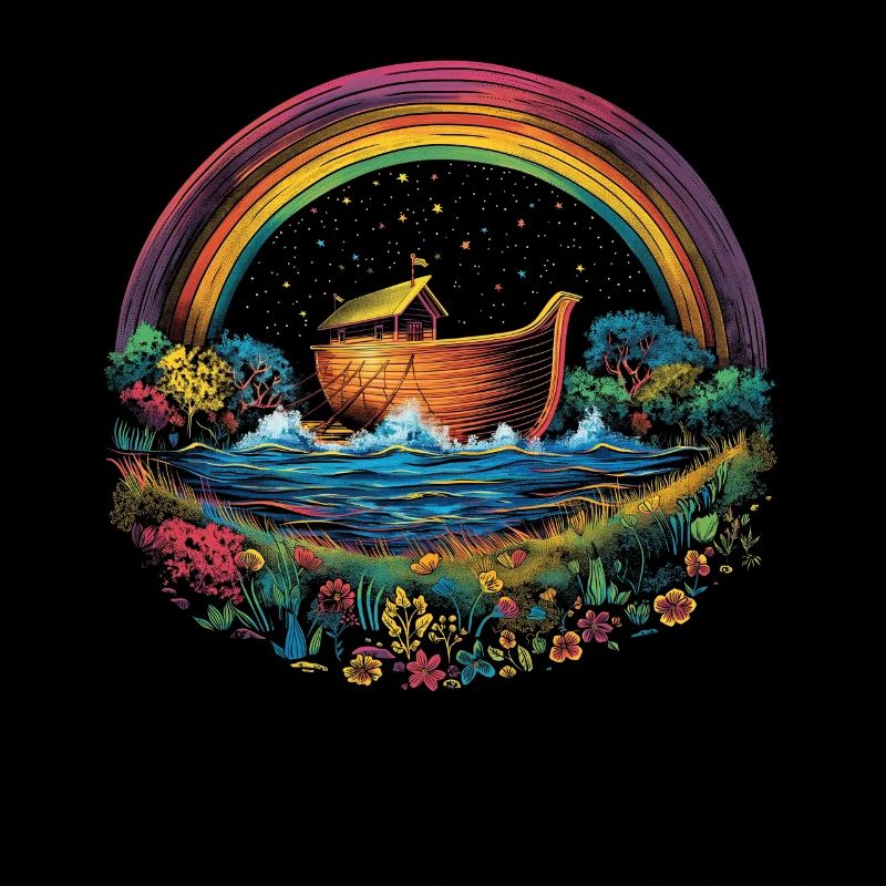 Noah's Ark Christian Rainbow Pop Art