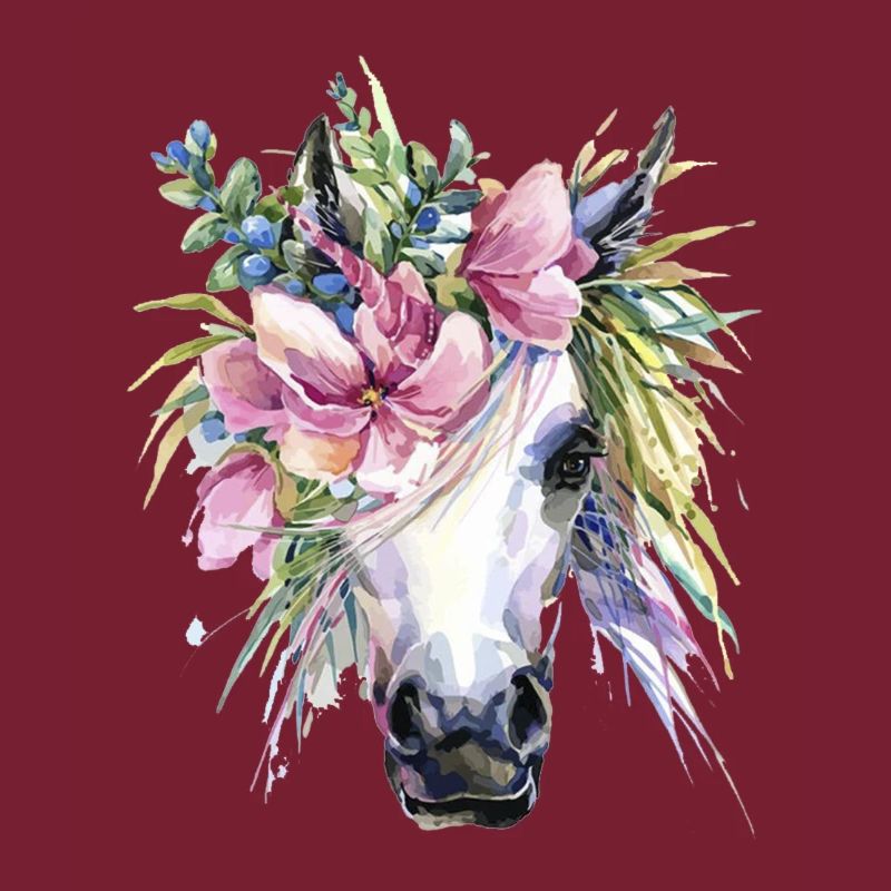 cheval fleurs licorne