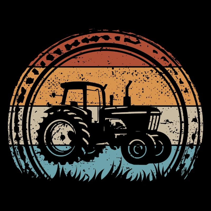 Retro Tractor Driver Vintage Farmer