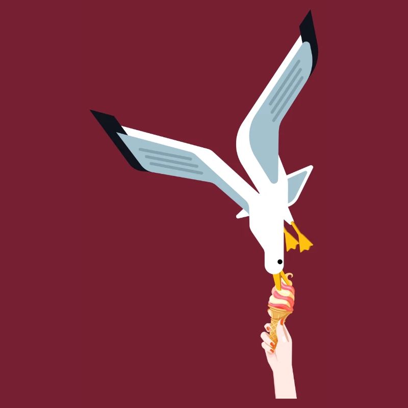 Möwe Eis Geschenk Vogel Dieb