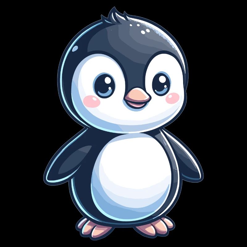kindlich gestalteter Pinguin