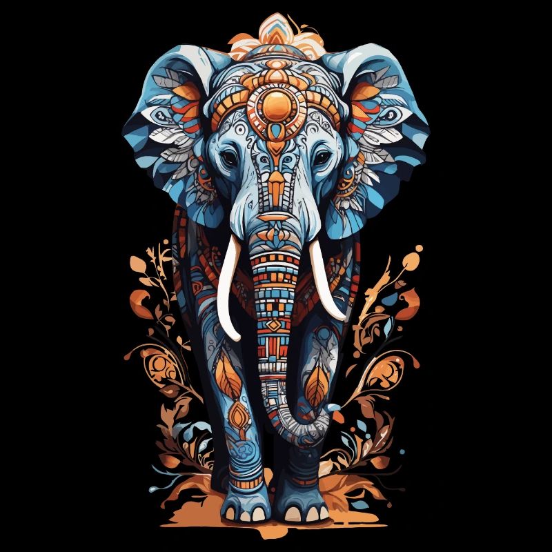 Spirituelles Elefant Mandala Indischer Boho Stil
