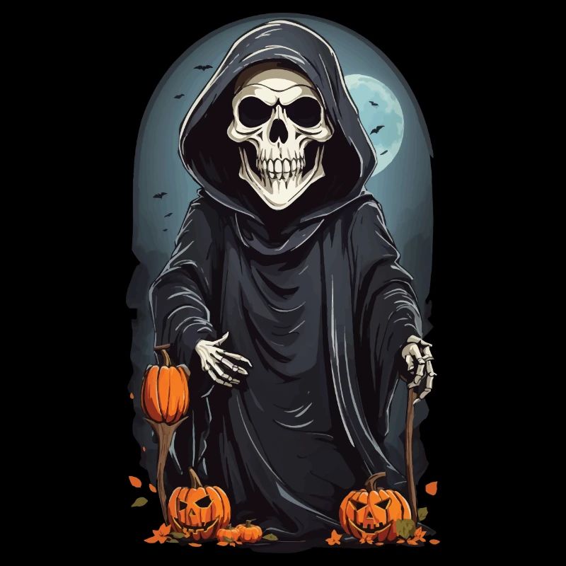 Cartoon Skelett Grim Reaper Halloween Design