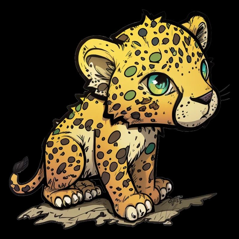 Leopard comic style