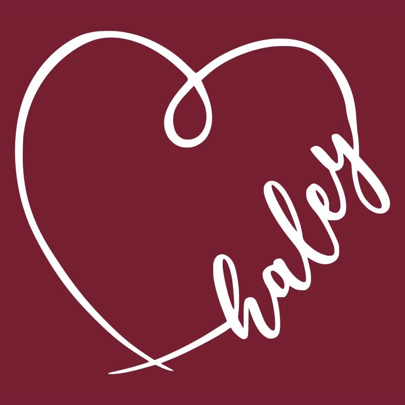 Haley Name Calligraphy Heart