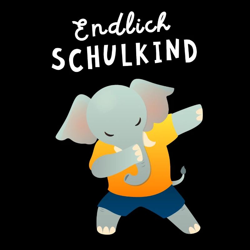 Endlich Schulkind Elefant Einschulung