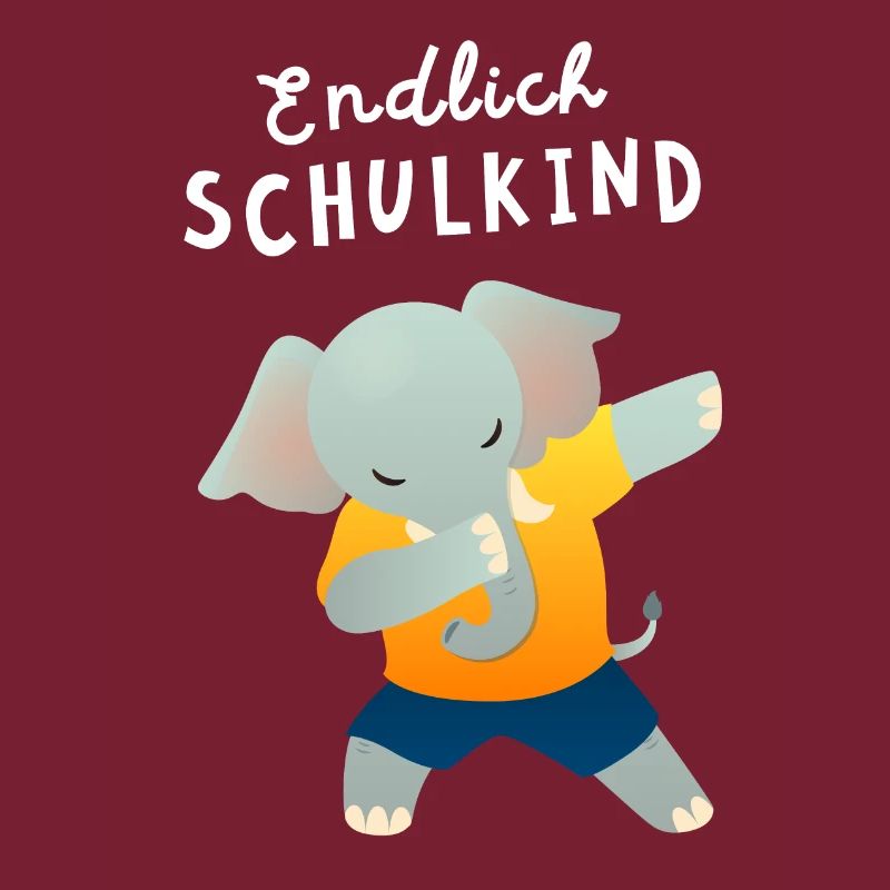 Endlich Schulkind Elefant Einschulung