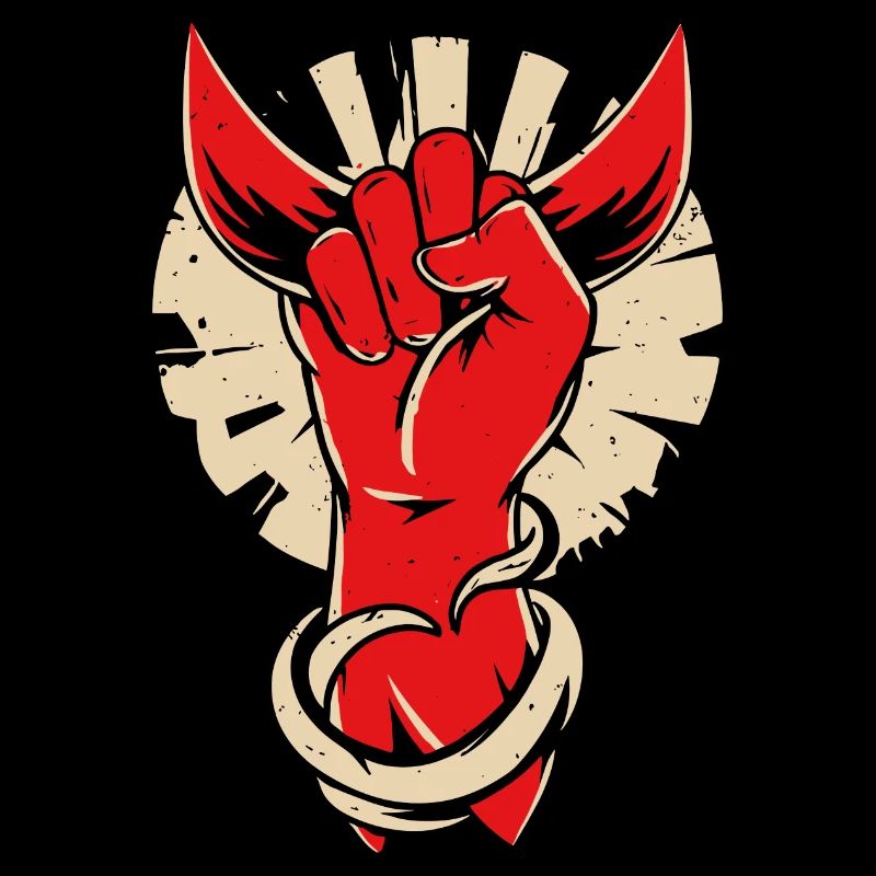 Devil horns hand