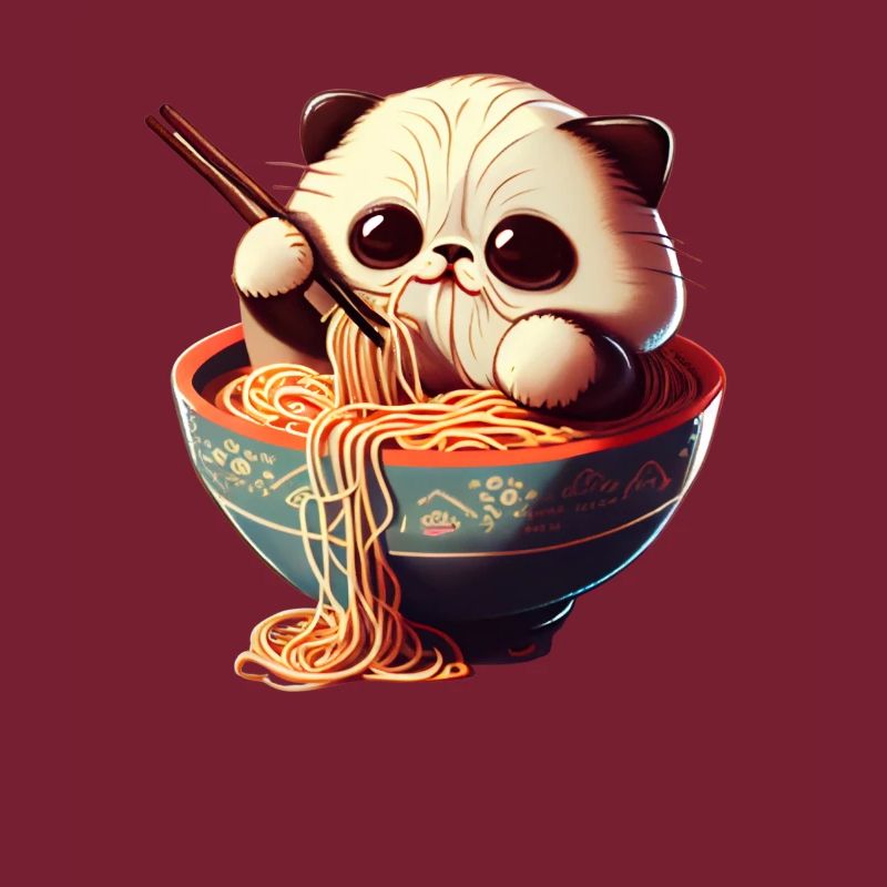 But first ramen cute cat eats ramen
