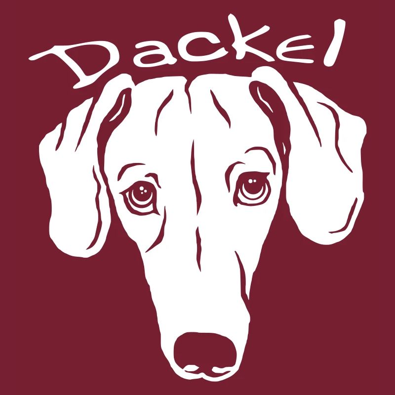 Dackel mit Schriftzug