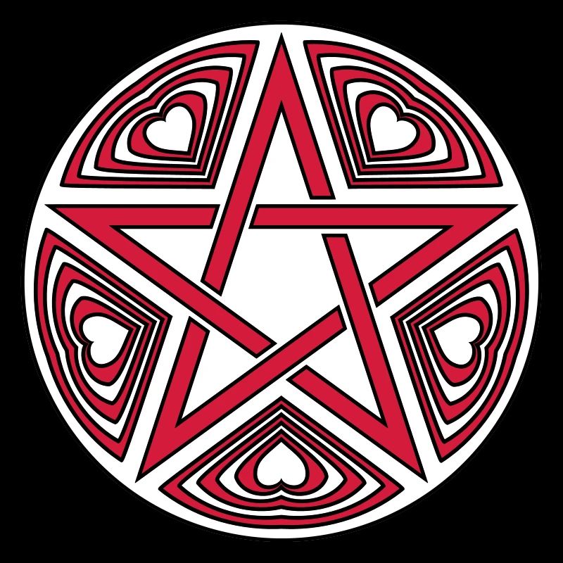 Pentagram heart pattern vector good color selectable