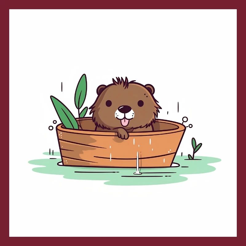 Castor mignon dans la baignoire