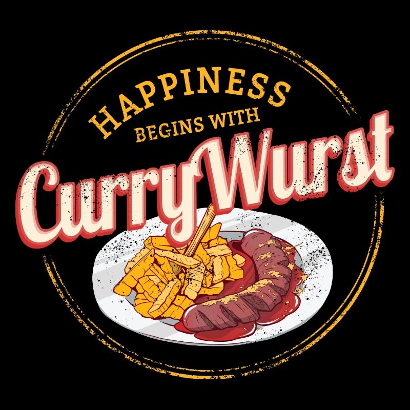 Currywurst Retro Sausage Vintage Bratwurst Fries