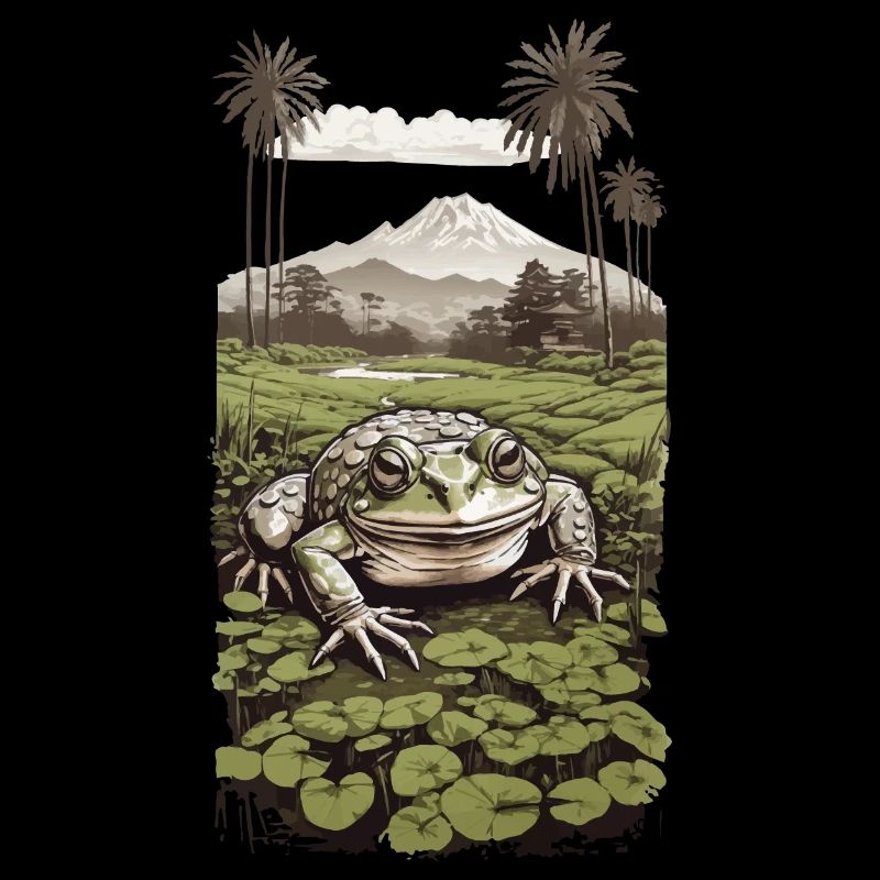 Grenouille amphibienne merveilleuse et conception de la nature