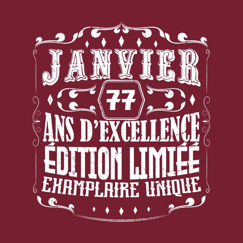 Vintage Janvier 77 ans. anniversaire janvier.