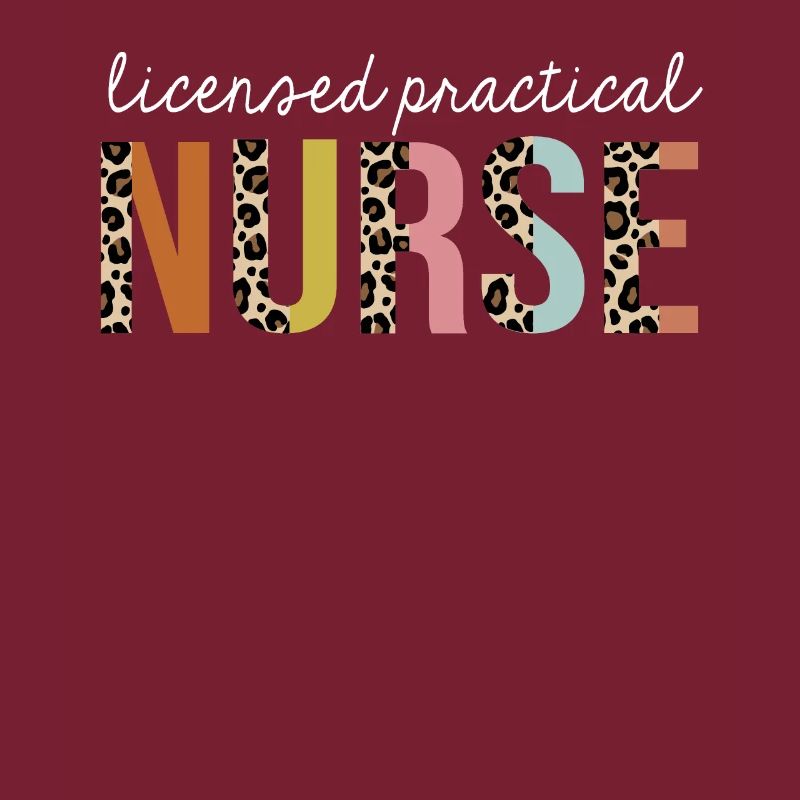 Licensed-Practical Nurse Colorful Leopard Print