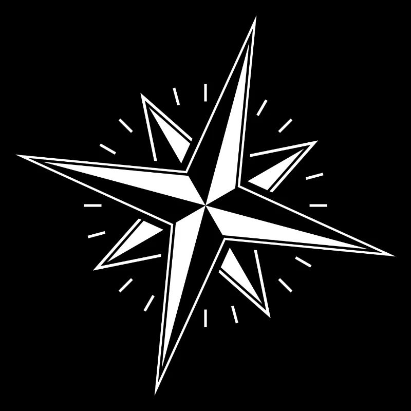 Wind rose compass nautical star