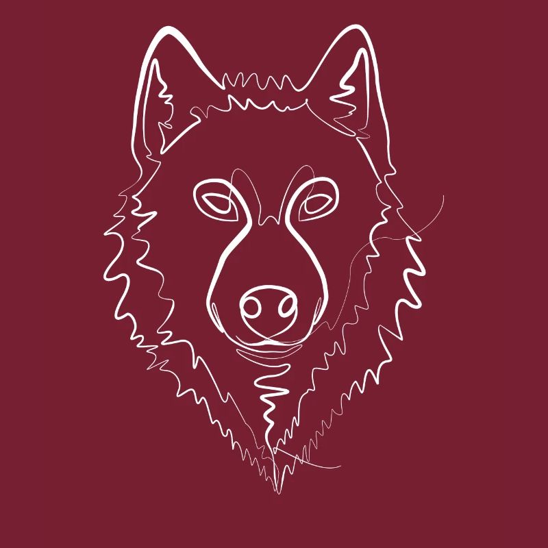 Wolf Schäferhund - one line drawing