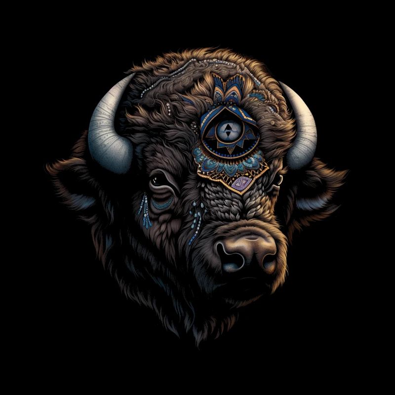 Bison Mandala Kunst Tier Geschenk