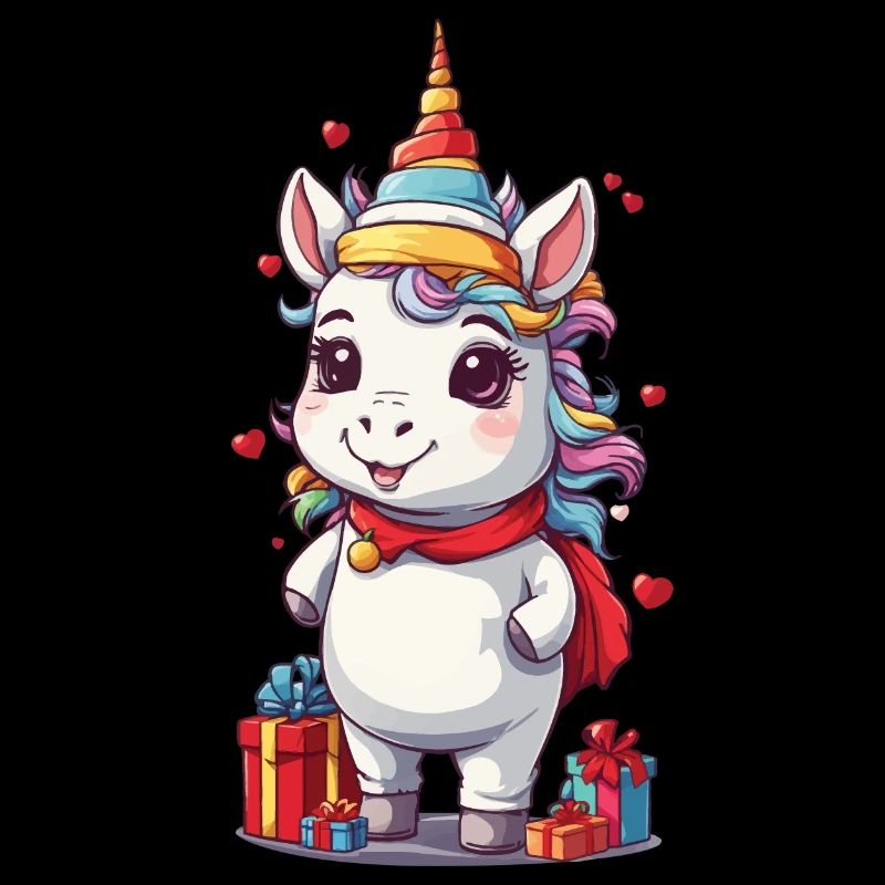 Süßes Einhorn Zauber an Weihnachten mit Geschenken