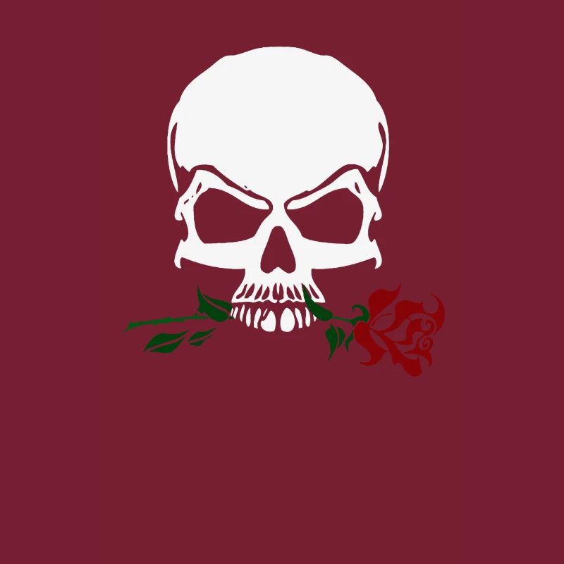 Rose und Schädel