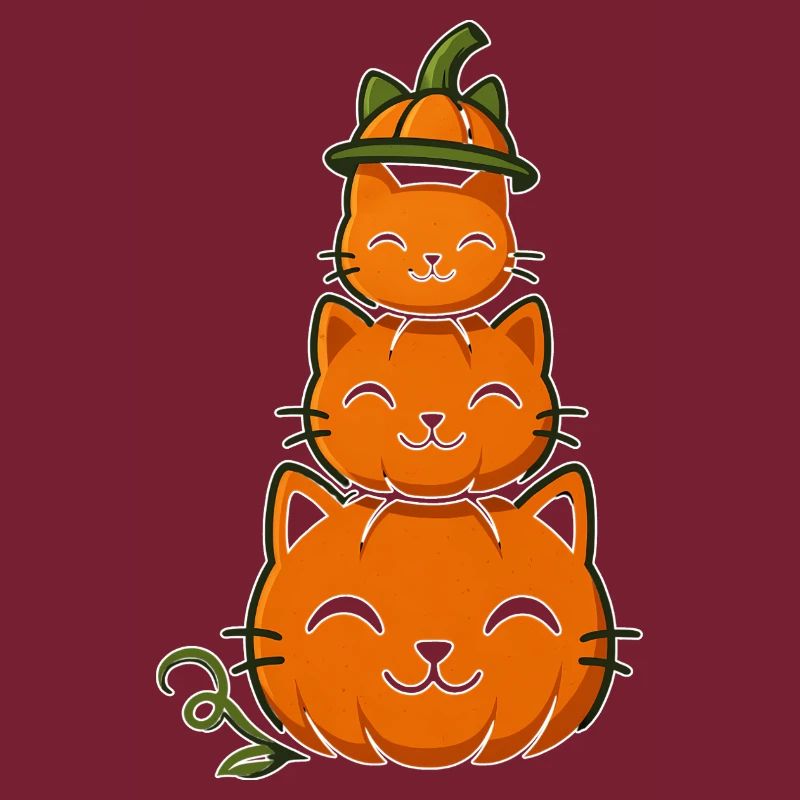 Happy Pumpkin Cat Stack