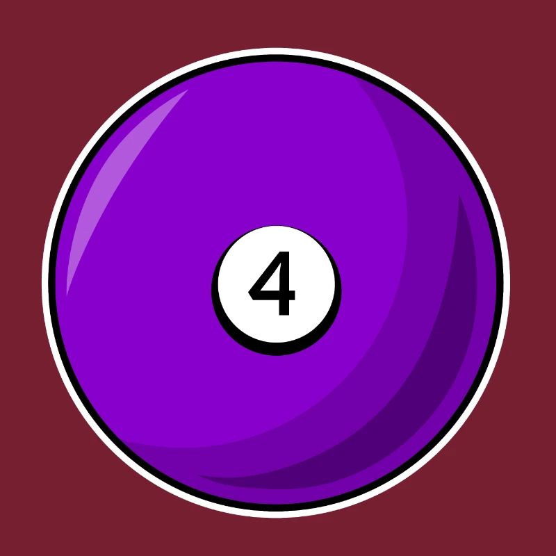 Boule de billard 4 violet Billard quatre