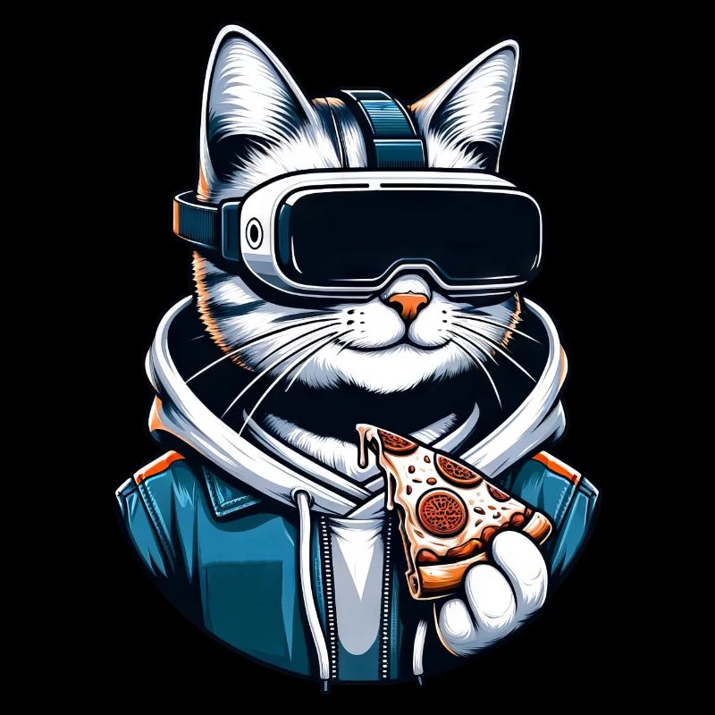 VR Gaming Katze Pizza Abenteuer