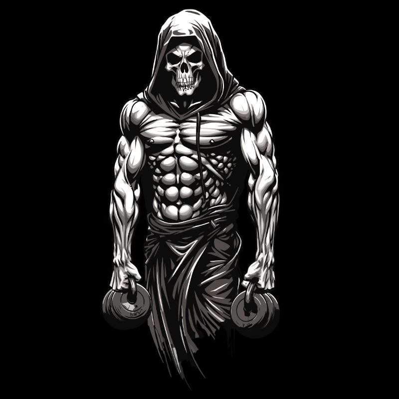 Kraftvolles Bodybuilder Skelett Training Design
