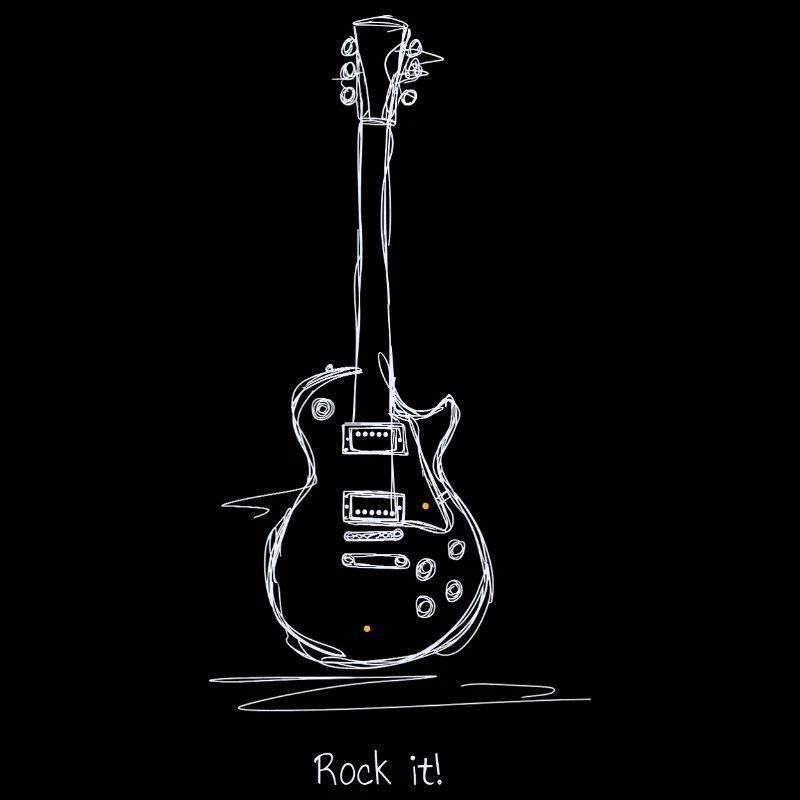 Chalk Guitar Rock Motif